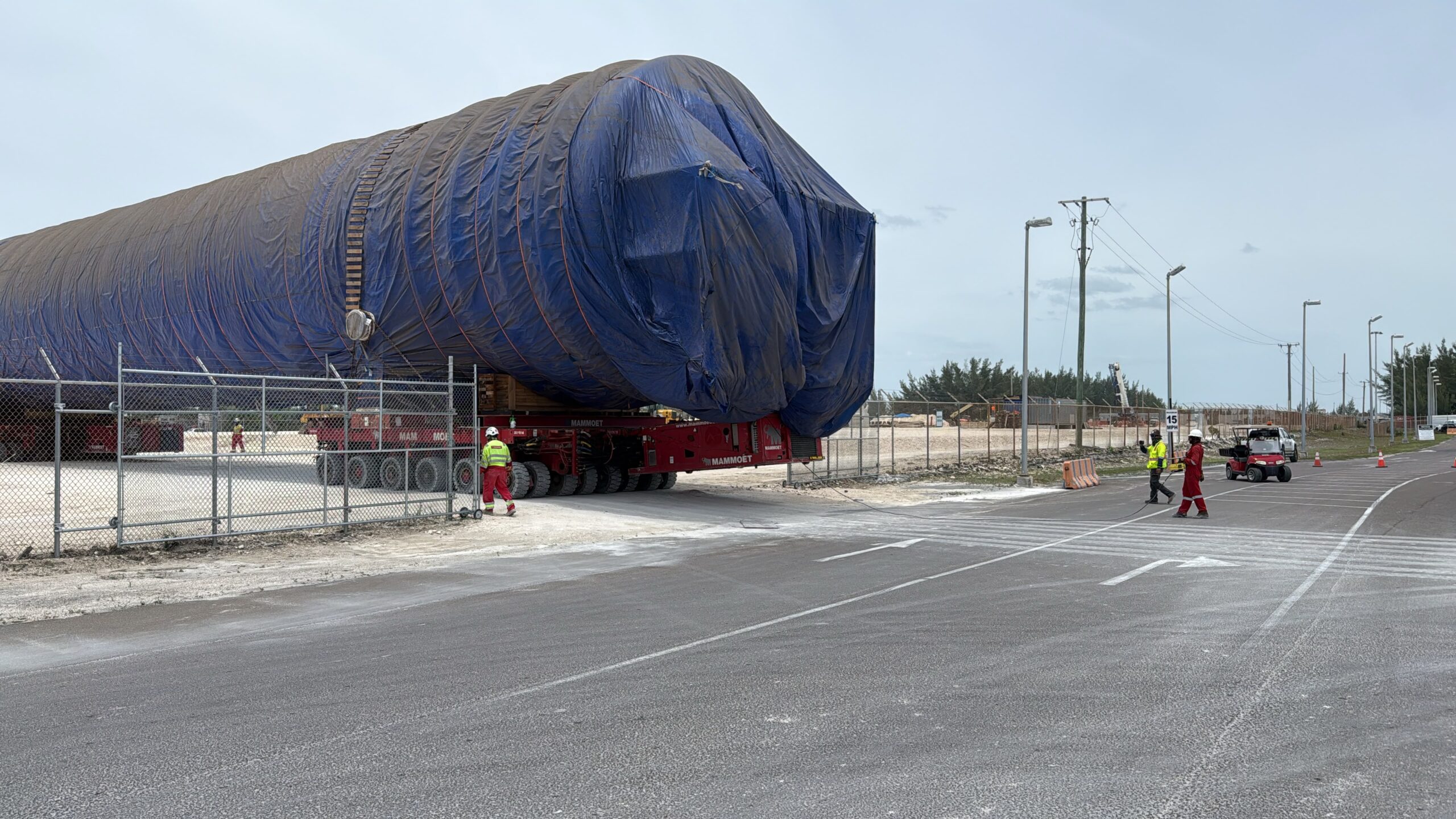 Tank moving from ship to site